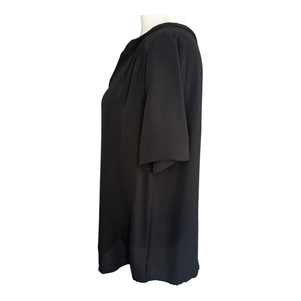 Andree by Unit Black Blouse Top Short Sleeve V Neck Womens‎ Size Small - Picture 3 of 8